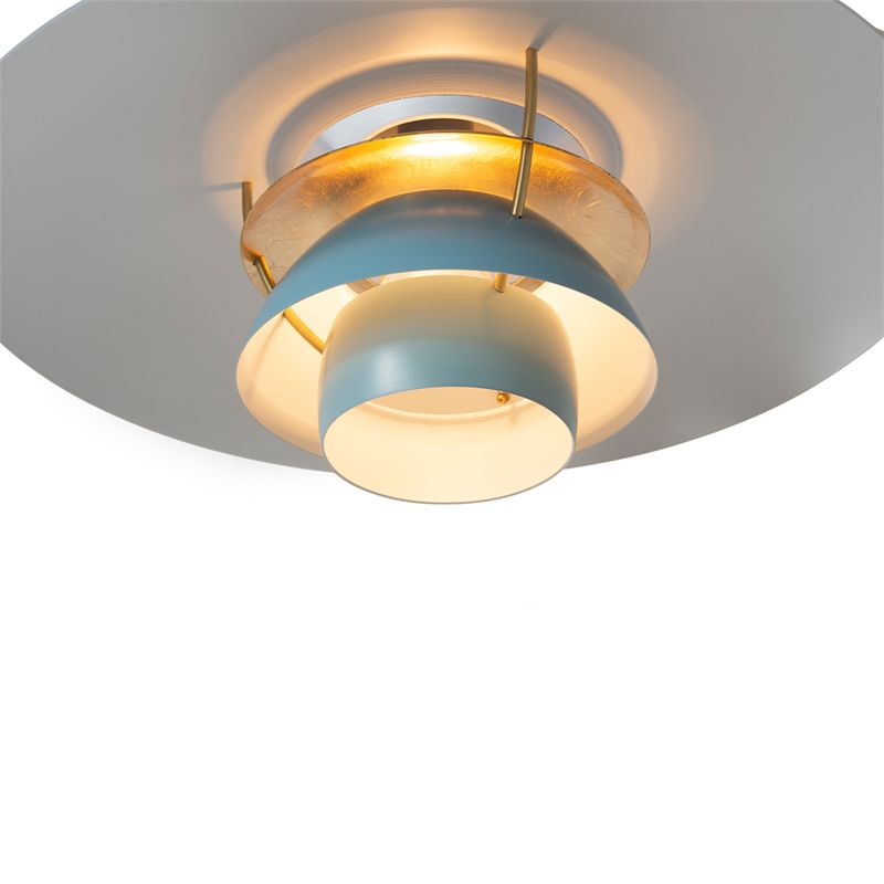 Palm Springs Arc Floor Lamp - Weathered Brass & Blue Shades