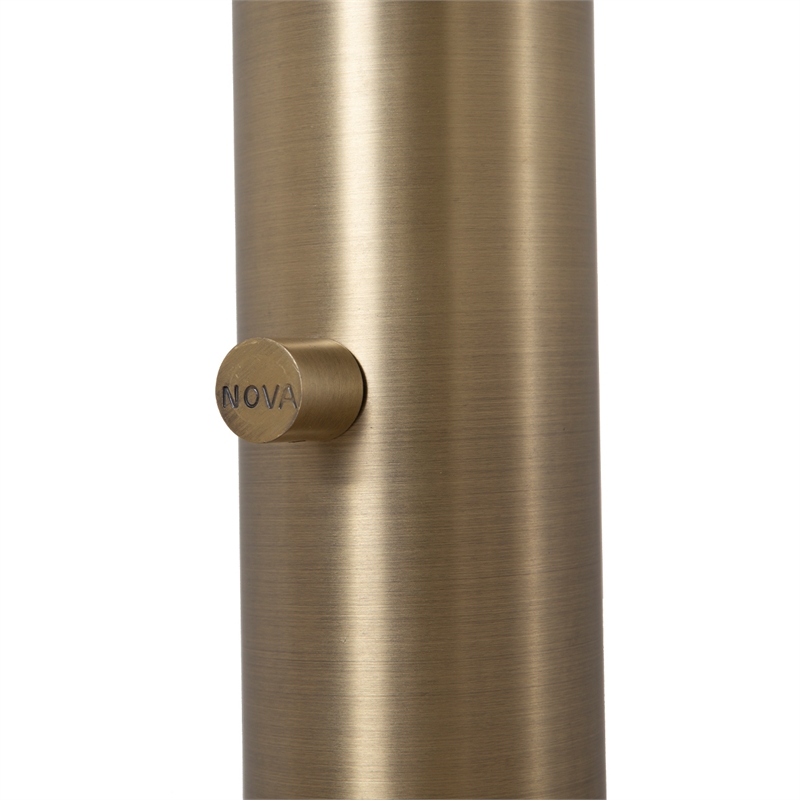 Palm Springs Arc Floor Lamp - Weathered Brass & Blue Shades