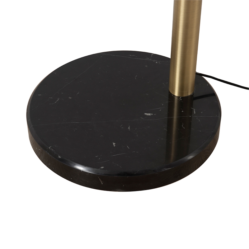 Palm Springs Arc Floor Lamp - Weathered Brass & Blue Shades