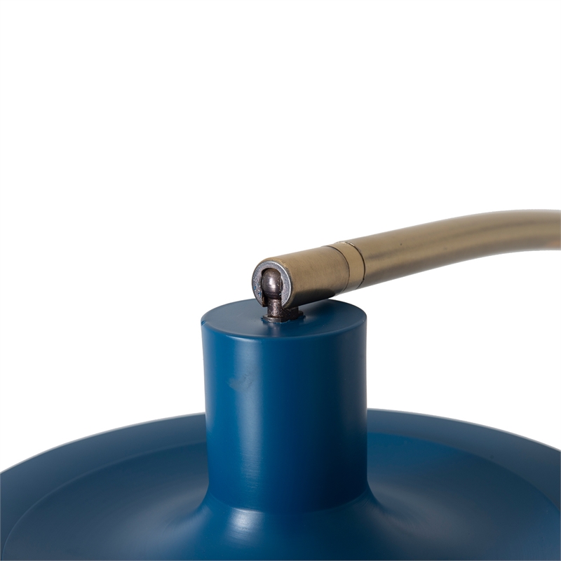 Palm Springs Arc Floor Lamp - Weathered Brass & Blue Shades