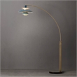 Palm Springs Arc Floor Lamp - Weathered Brass & Blue Shades