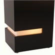 Zen Standing Table Lamp with Night Light - Dark Brown & Satin Nickel White Linen Shade 4-way Switch