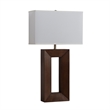 Julie Standing Table Lamp Dark Walnut Wood Finish Weathered Brass