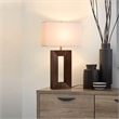 Julie Standing Table Lamp Dark Walnut Wood Finish Weathered Brass