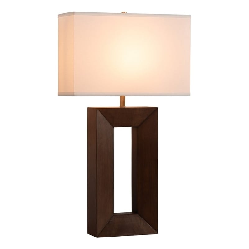 Julie Standing Table Lamp Dark Walnut Wood Finish Weathered Brass