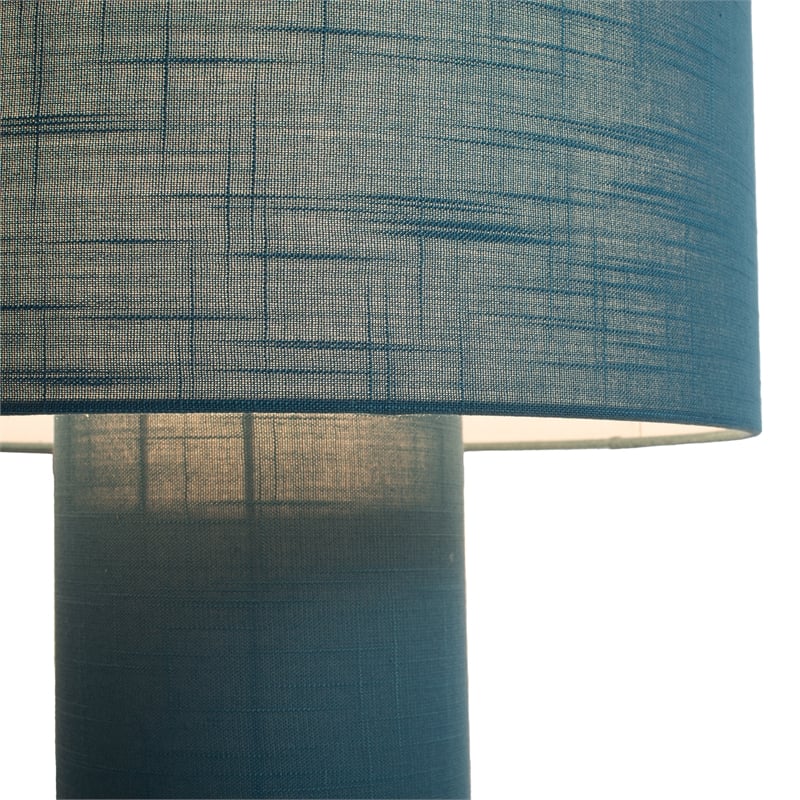 Moonlight Table Lamp -  Pool Blue Linen Shade Dimmer Switch