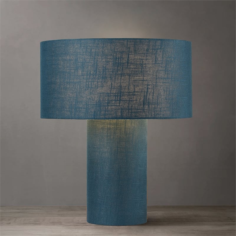 Moonlight Table Lamp -  Pool Blue Linen Shade Dimmer Switch