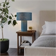 Moonlight Table Lamp -  Pool Blue Linen Shade Dimmer Switch