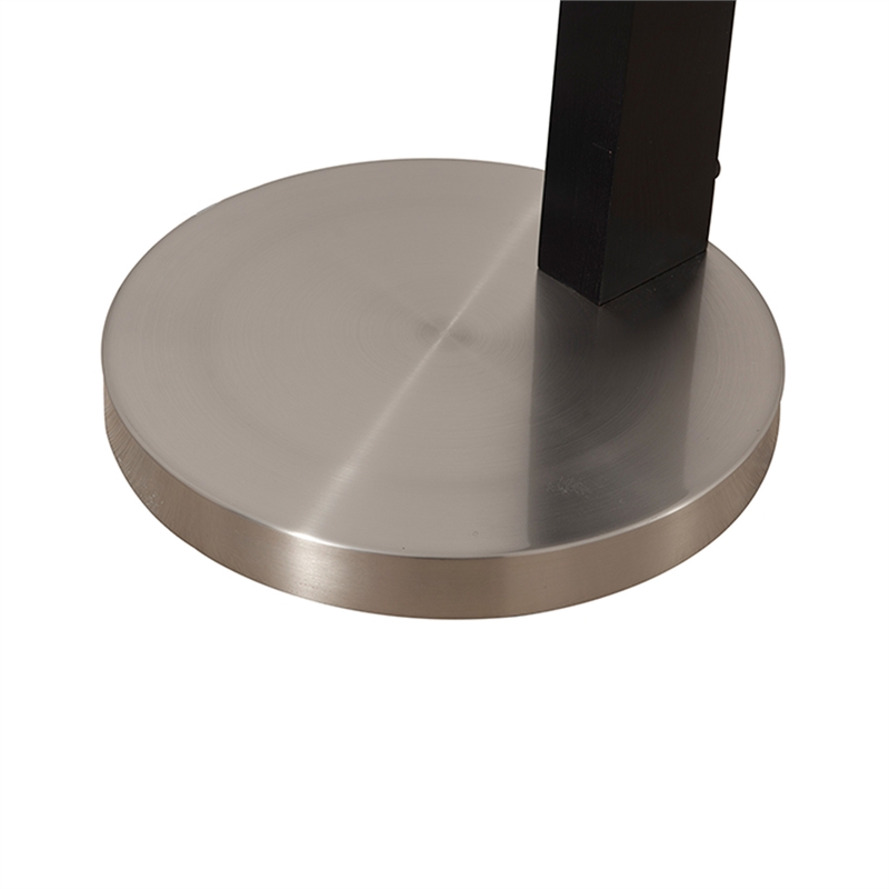 Coronado 1 Light Arc Floor Lamp - Matte Black & Satin Nickel White Linen Double Shade Dimmer Switch