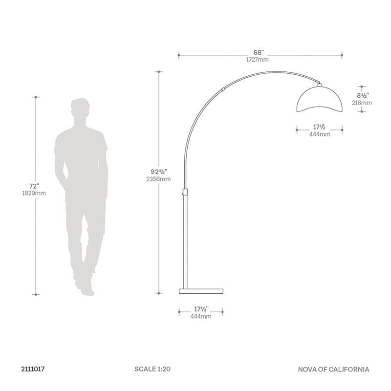 Luna Bella Arc Floor Lamp - 92