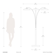 Saucer 3 Light Arc Floor Lamp - Matte Black