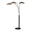 Saucer 3 Light Arc Floor Lamp - Matte Black