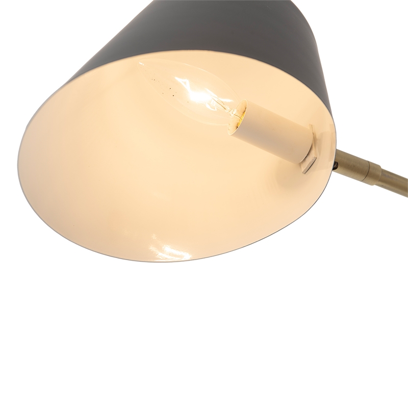 Culver 3 Light Arc Floor Lamp 86 Matte Black & Weathered Brass
