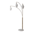 Santa Clara 3 Light Arc Floor Lamp - Weathered Brass