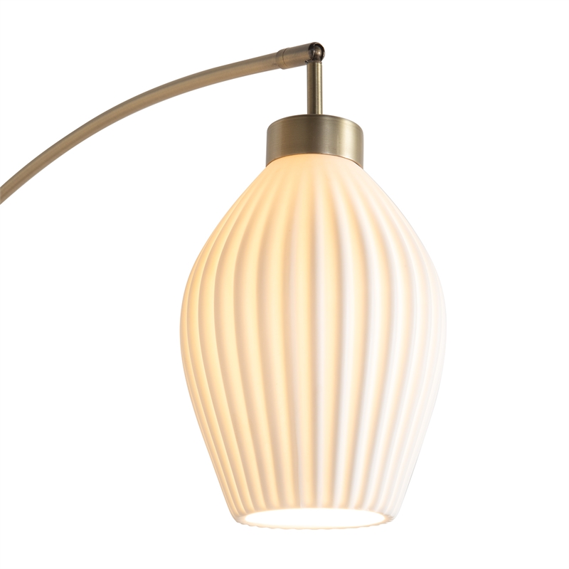 Santa Clara 3 Light Arc Floor Lamp - Weathered Brass