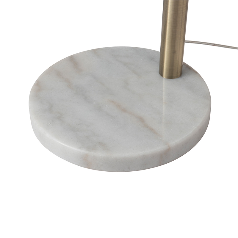 Concord Bone Porcelain Shade 3 Light Arc Floor Lamp - 85 Weathered Brass & Walnut Dimmer Switch