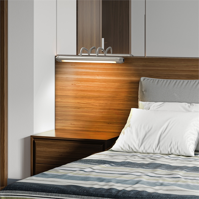 Bradley Bar Wall Light - Satin Nickel Plug-in