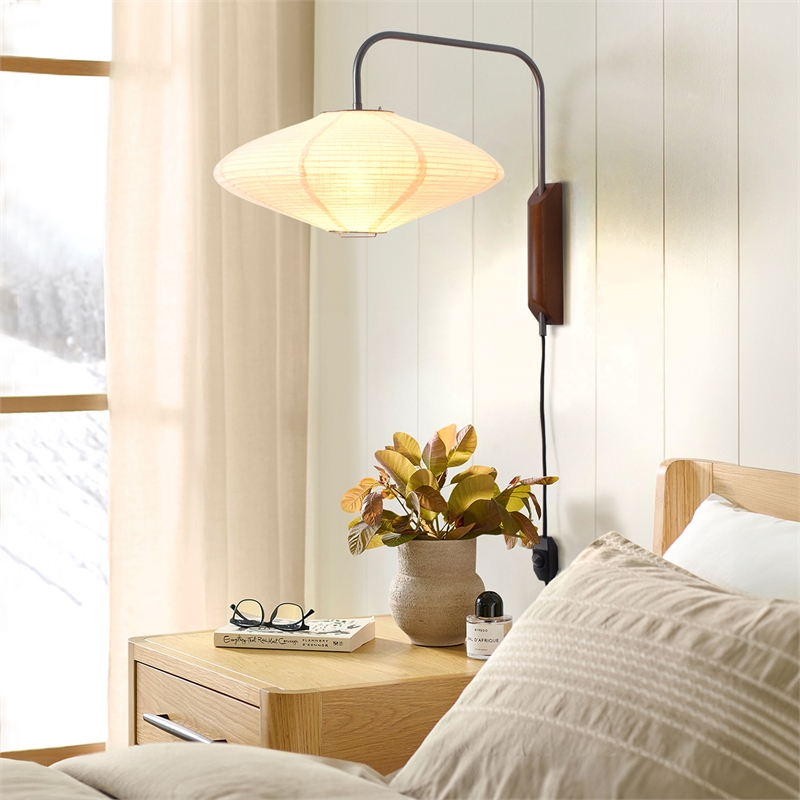 Roswell Matte Black Plug-In Wall Sconce