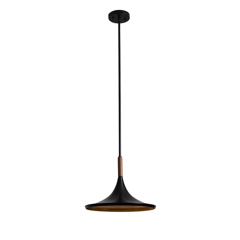 Lodi Pendant Light Large Matte Black Walnut