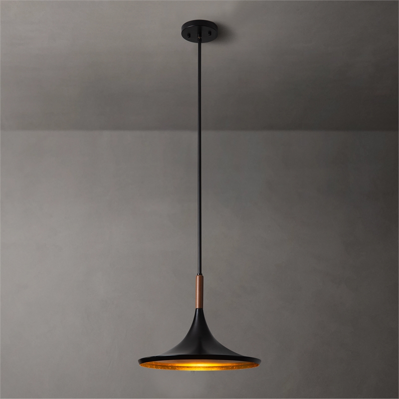 Lodi Pendant Light Large Matte Black Walnut