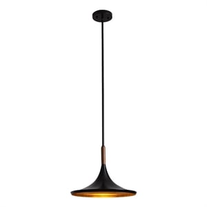 Lodi Pendant Light Large Matte Black Walnut