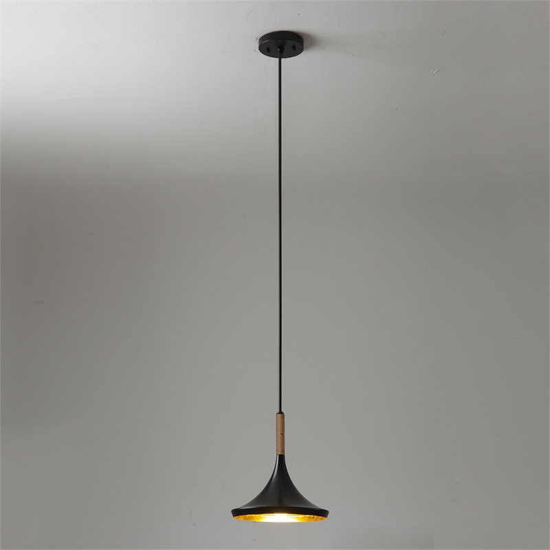 Lodi Pendant Light Small Matte Black Walnut