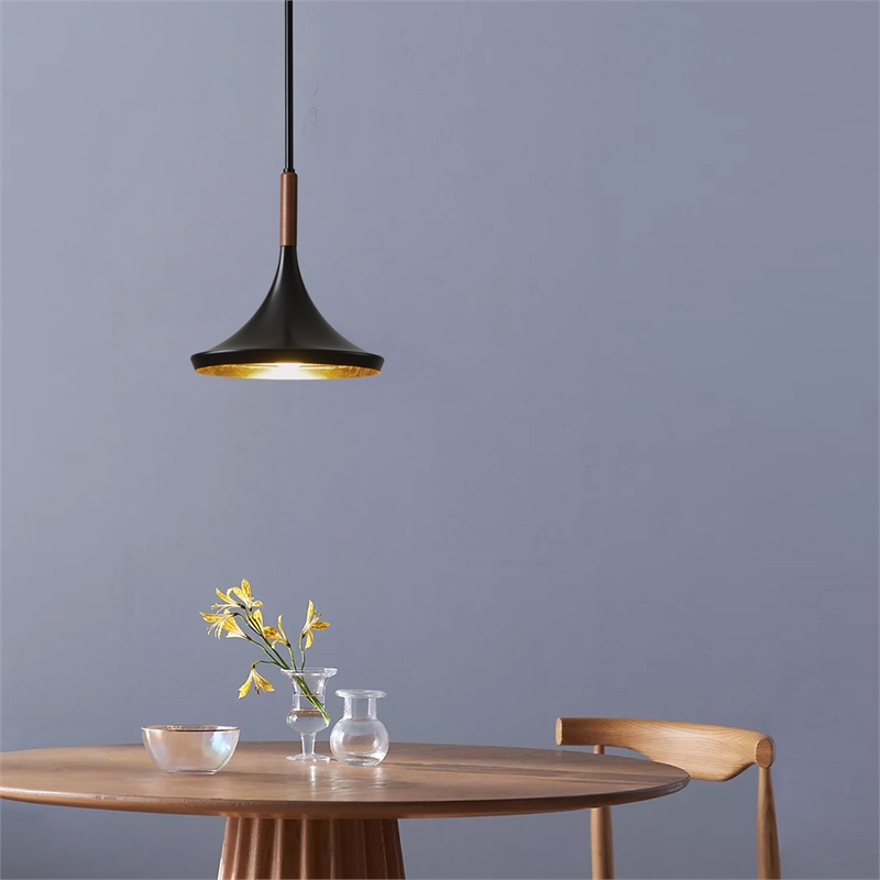 Lodi Pendant Light Small Matte Black Walnut