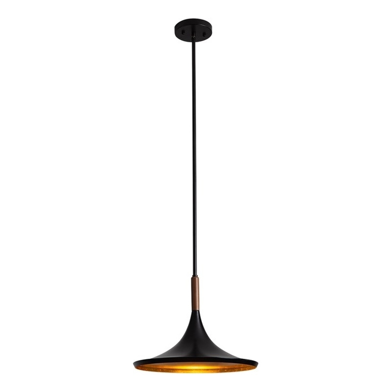 Lodi Pendant Light Small Matte Black Walnut