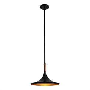 Lodi Pendant Light Small Matte Black Walnut