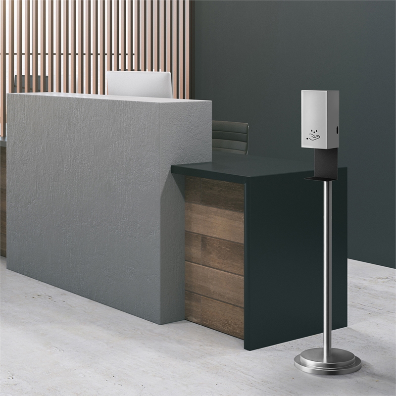 Luxe Floor Stand Touchless Hand Sanitizer Dispenser - 54 Satin Nickel