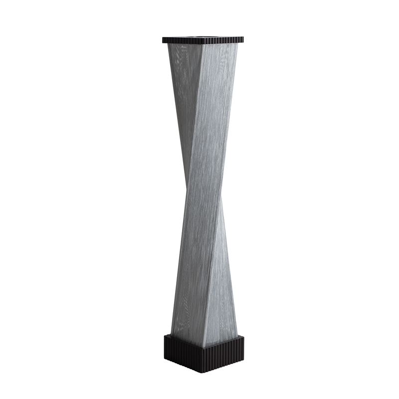 Torque Accent Floor Lamp - Ebony Finish Silver String Shade