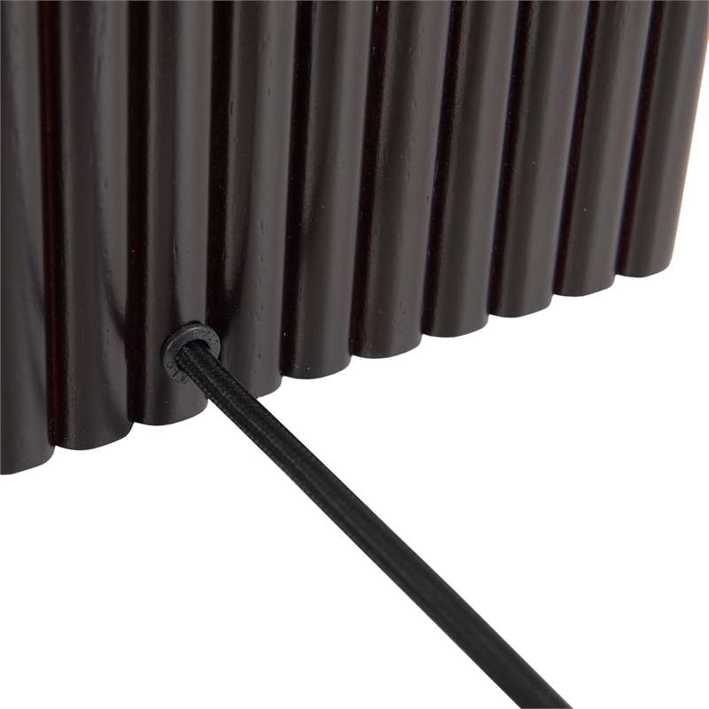 Torque Accent Floor Lamp - Ebony Finish Silver String Shade