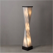 Torque Accent Floor Lamp - Ebony Finish Silver String Shade