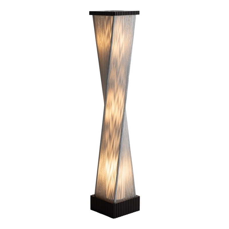 Torque Accent Floor Lamp - Ebony Finish Silver String Shade