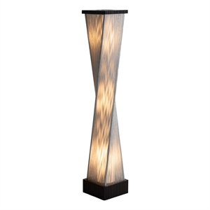 Torque Accent Floor Lamp - Ebony Finish Silver String Shade