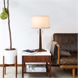 Taper Table Lamp - Dark Walnut Wood Finish