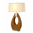 Pearson Table Lamp - 30 Pecan Wood and Brushed Nickel 3-Way Rotary Switch