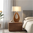 Pearson Table Lamp - 30 Pecan Wood and Brushed Nickel 3-Way Rotary Switch