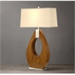 Pearson Table Lamp - 30 Pecan Wood and Brushed Nickel 3-Way Rotary Switch