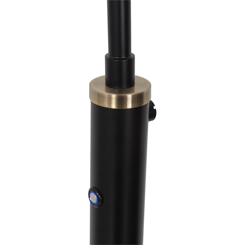 Redondo 1 Light LED Arc Floor Lamp - Matte Black Finish Weathered Brass