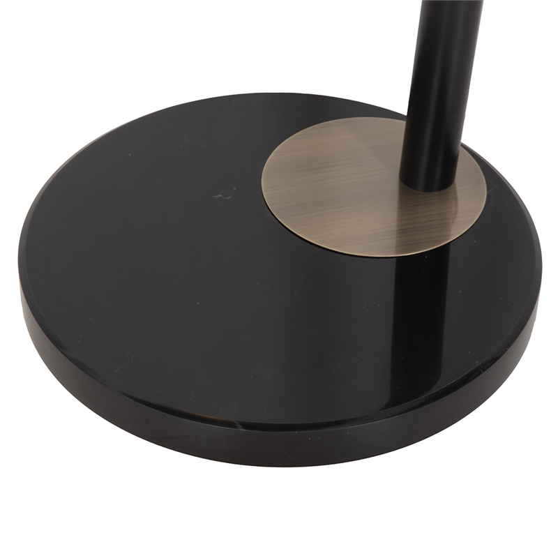 Redondo 1 Light LED Arc Floor Lamp - Matte Black Finish Weathered Brass