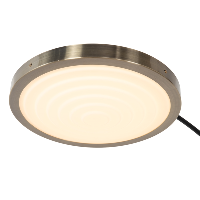Redondo 1 Light LED Arc Floor Lamp - Matte Black Finish Weathered Brass
