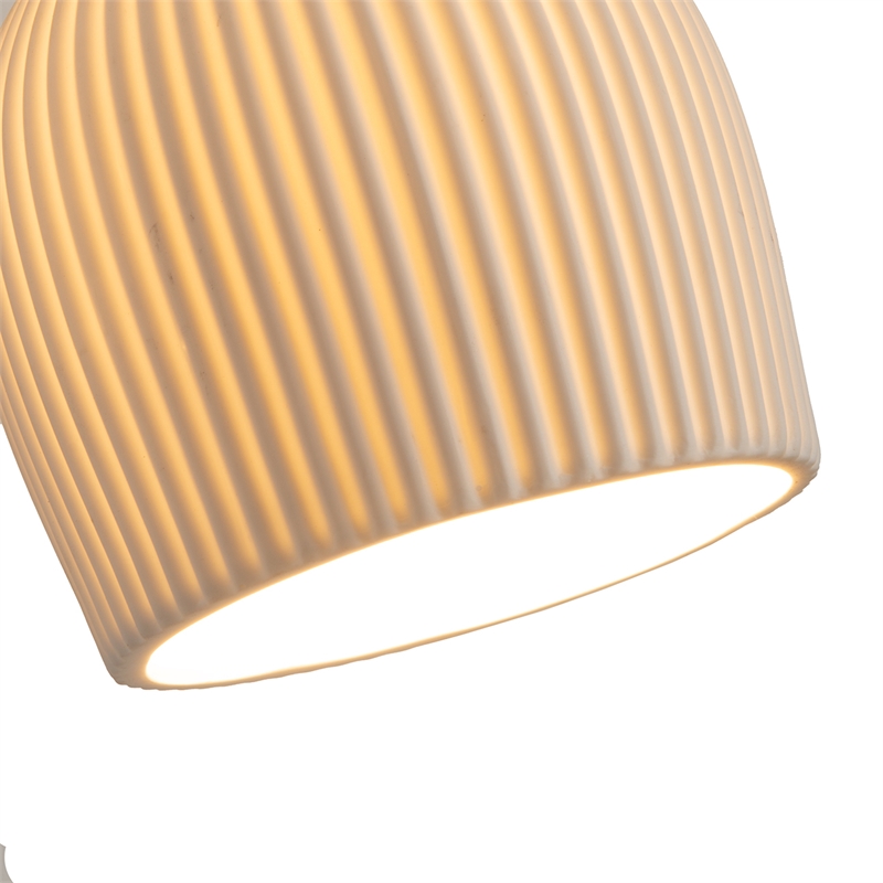 Petaluma Bone Porcelain Wall Sconce - Matte Black Plug-in Dimmer