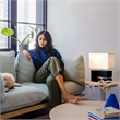 Zen Reclining Table Lamp with Nightlight - 20 Dark Brown Brushed Nickel 4-way Switch