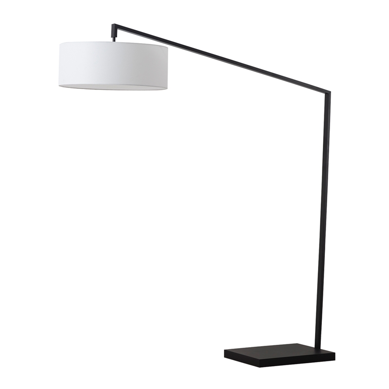 Stretch Arc Floor Lamp - 87 Matte Black Step Switch Rectangular