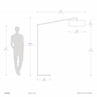 Stretch Arc Floor Lamp - 87 Matte Black Step Switch Rectangular