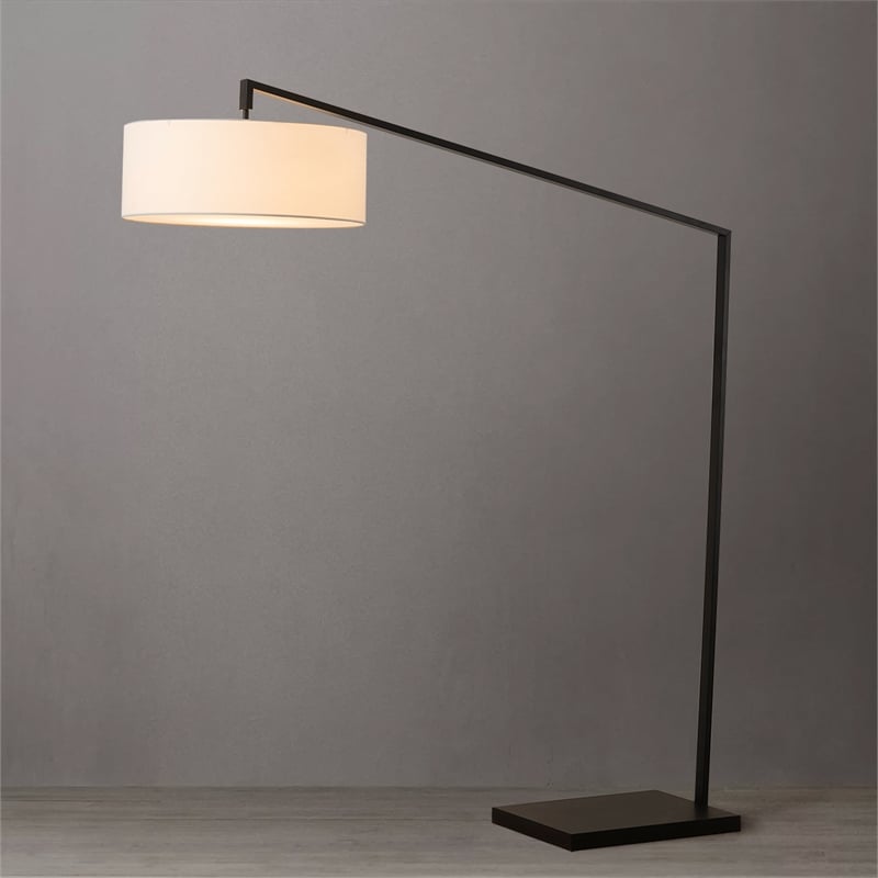 Stretch Arc Floor Lamp - 87 Matte Black Step Switch Rectangular