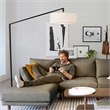 Stretch Arc Floor Lamp - 87 Matte Black Step Switch Rectangular