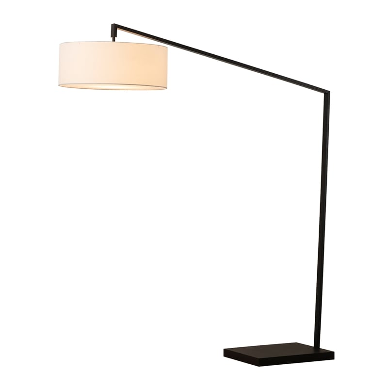 Stretch Arc Floor Lamp - 87 Matte Black Step Switch Rectangular