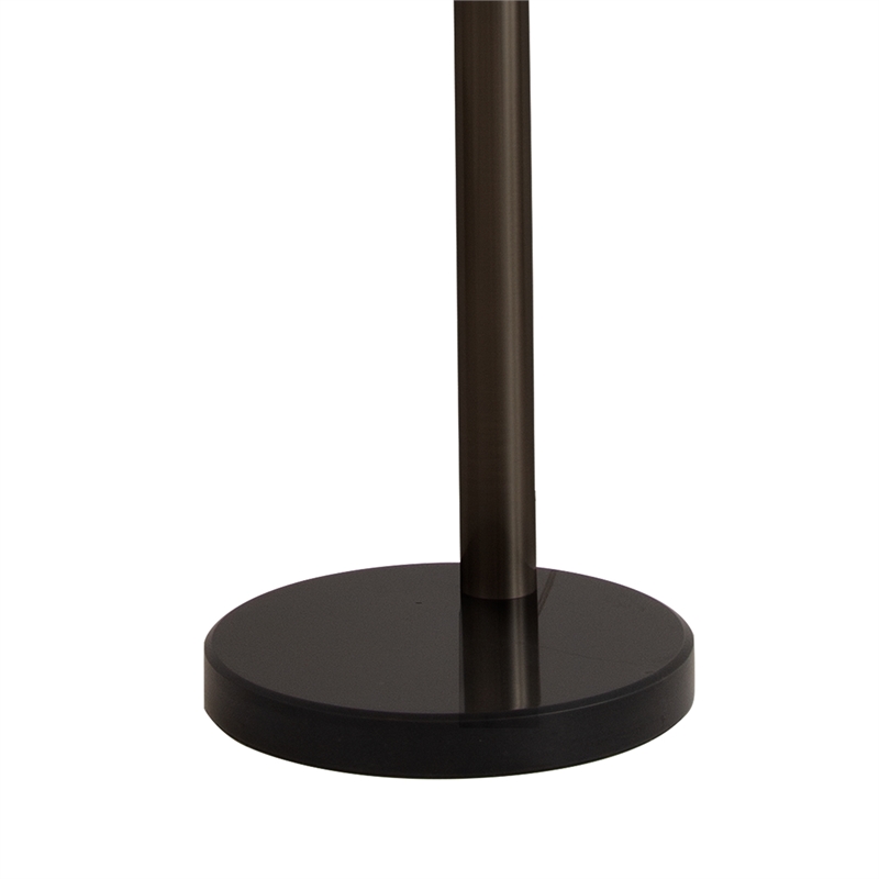 Triplet 3-Light Arc Floor Lamp - Black Nickel Marble Base Dimmer